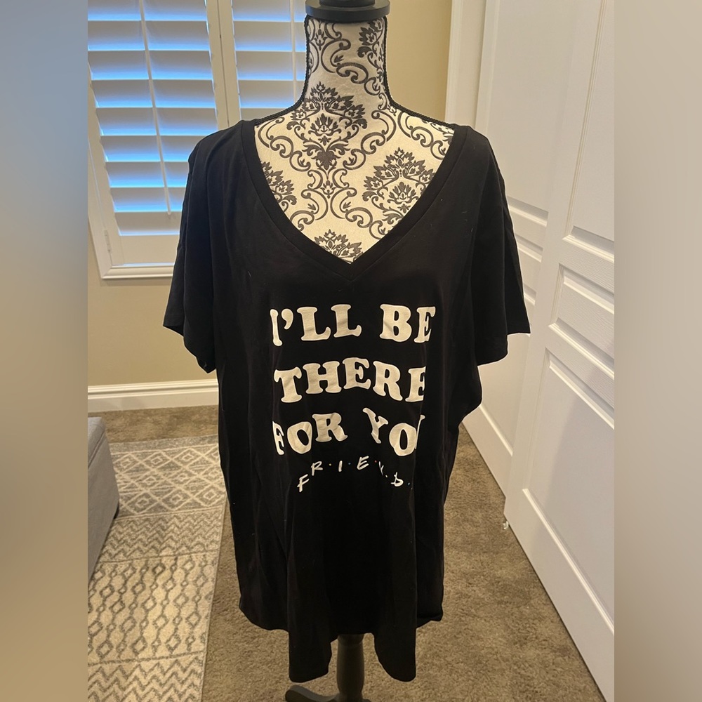 Torrid size 4 black V-neck FRIENDS t-shirt.